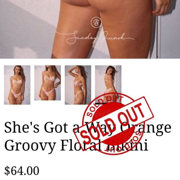 Sunday Brunch Bikini Top S | “She’s Got A Way” | Groovy Floral Retrocore | NWT - Picture 7 of 7